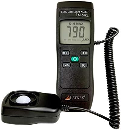 LATNEX Light Meter LM-50KL Measures Lux/Fc - LED/Fluorescent, Industrial, Household, and Photography - Calibration Certificate Included by EMRShieldingSolutions