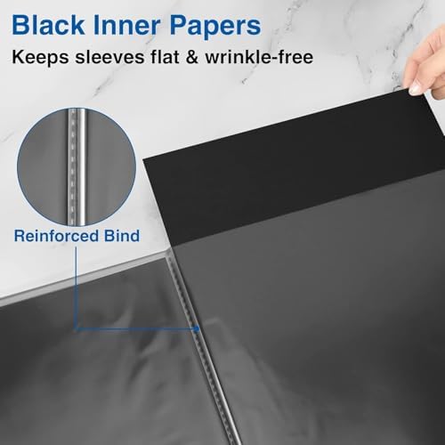 Sooez Art Portfolios 12x18, Portfolio Folder with 30 Pockets & Black Inner - Image 2