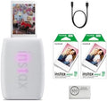 Fujifilm INSTAX Mini Link 3 Smartphone Printer | Clay White Bundled INSTAX Mini Instant Film | 20 Exposures + Microfiber Cleaning Cloth (3 Items) by FUJIFILM