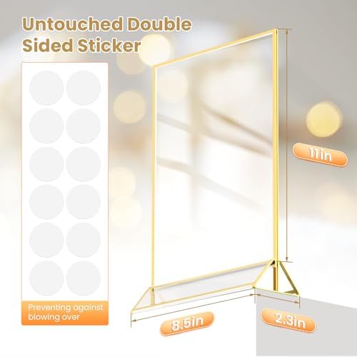 6PCS Acrylic Sign Holder 8.5X11 Double-Sided Gold Frames - Image 2