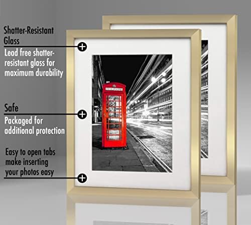 Americanflat 11x14 Picture Frame 2-Pack - Matted to 8x10 - Gold - Image 3