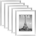 upsimples 11x14 Picture Frame, Gallery Wall Frames Set of 5, Silver by upsimples