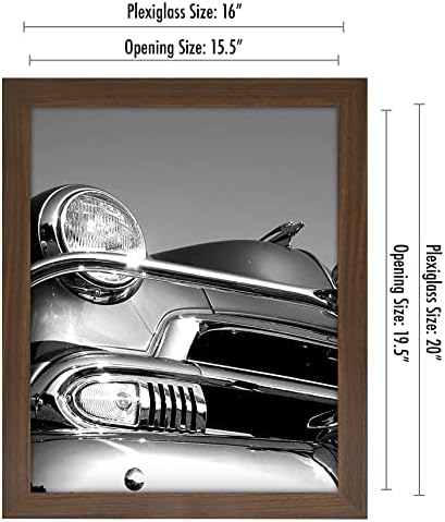 Americanflat 16x20 Poster Frame - Mahogany Engineered Wood with Polished Plexiglass - Wide Picture Frame for Vertical or Horizontal Wall Display - Epic Collection - Mahogany - Image 2