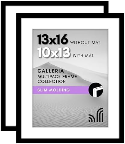 Americanflat 13x16 Picture Frame 2-Pack - Matted to 10x13 - Black by Americanflat