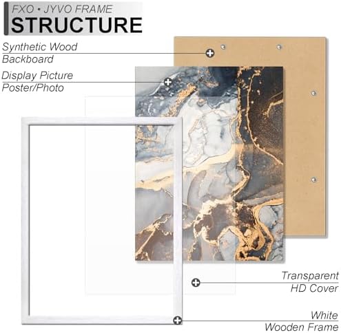 Fxojyvo 20x26 Picture Frame White Engineered Wood Wall Hanging - Image 3