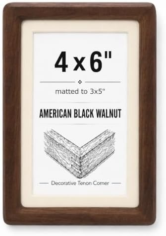 Solid American Black Walnut Picture Frame, 4x6 matted to 3x5 Photo by 3Liangthings