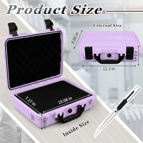 Relaxweex 11.3 x 8.7 x 4.2 Inch Hard Case, Grid Shell, Purple - Image 2