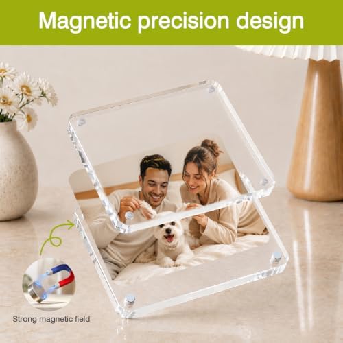 Egofine 3.5x5 Acrylic Frame, 20mm Thicker Frameless Clear Picture Frame - Image 4