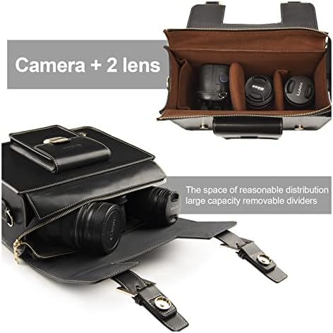 Cwatcun Vintage Leather Camera Bag, 3-in-1 Crossbody/Backpack/Sling Case - Image 2