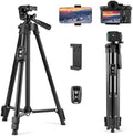 Fotopro Camera Tripod, 51'' Lightweight Portable Travel Tripods for Camera and Phone with 3-Way Head Remote Control Cellphone Holder Travel Bag, Aluminum Phone Tripod Stand for Recording LiveStreaming by Fotopro
