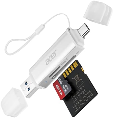 acer SD Card Reader USB C, Dual Slots USB Type C to Micro SD Card Adapter by Unknown