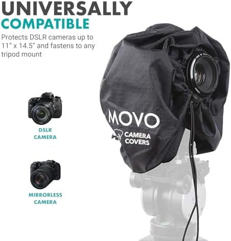 Movo CRC11 Camera Rain Coat Rain Cover for DSLR Cameras and Mirrorless Cameras and Lens (Junior Size: 11" x 14.5") - Image 3