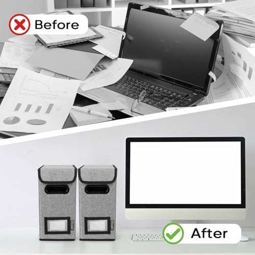 BALEINE File Organizer Box with Lid, Collapsible Hanging File Storage Box - Image 7