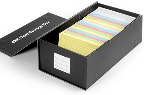 4x6 Index Card Holder Storage Box, Index Card Holder Organizer, 4x6 Recipe Card Box- 1 Pack by CollectHall