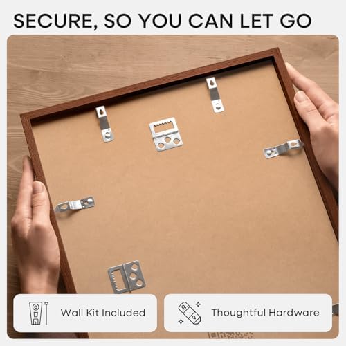 Homeforia 12x16 Brown Oak Picture Frame, High-End Wood, 9x12 Mat, Glass - Image 5
