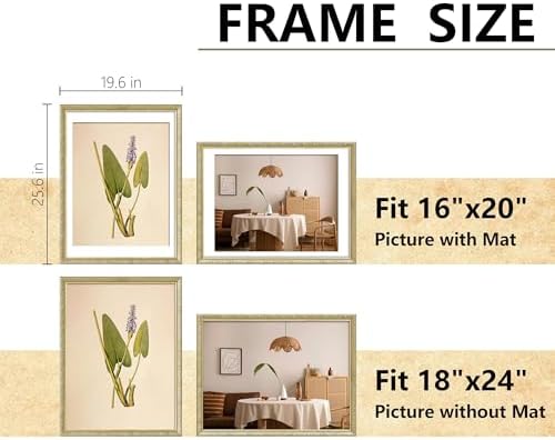 VIOLABBEY 18x24 Picture Frame Gold, Ornate Vintage Photo Frame - Image 2