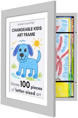 Americanflat 8.5x11 Changeable Kids Art Frame - Gray by Americanflat
