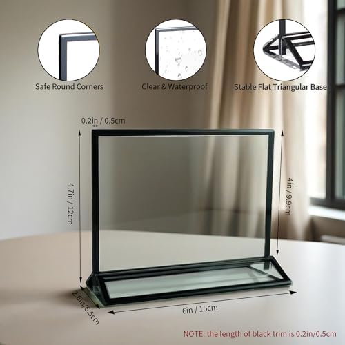 6 Pack Picture Frames 4x6" Horizontal Menu Holders for Restaurant, Double-Sided Acrylic Sign Holders for Wedding Table Numbers, Christmas Photo Frames Flyer Holder Display Stand for Office, Party - Image 2