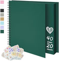 DIY Scrapbook Photo Album,40 Pages,8x8 Inch,Dark Green by Remowith