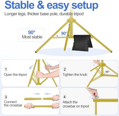 EMART Backdrop Stand 10x8.5FT Adjustable Back Drop Stand for Party -Gold - Image 5