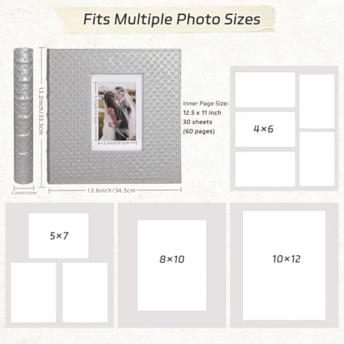 RECUTMS Self Adhesive Photo Album, Leather Scrapbook Album DIY 60 Pages - Image 3
