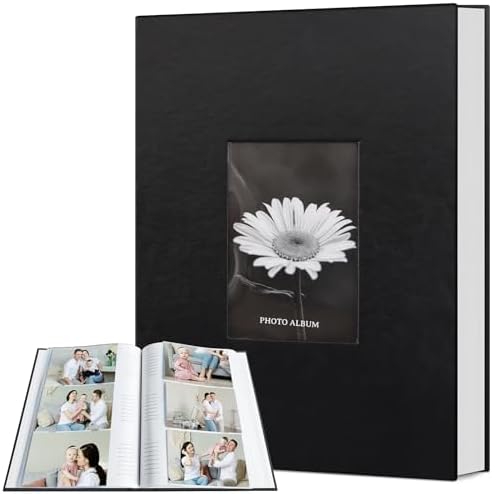 Popotop Photo Album 4x6 300 Photos with Writing Space, Leather Cover Album with Display Picture Window, Photo Book for Wedding Family Baby Gift by Popotop