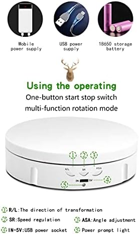 JAYEGT Motorized Rotating Display Stand, 5.74inch /22lbs Load, 360 Degree Electronic Turntable Display Stand for Photography Products Shows , Jewelry, Watch, 3D Models, Cake (Black/Button Control/rechargeable) - Image 5