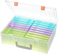 Photo Storage Box 4x6, 18 Inner Extra Large Photo Case Large Photo Organizer Acid-Free Photo Box Storage Photo Keeper Photo Storage Case, Plastic Craft Storage Box for Photo Stickers Stamps Seeds by Gbivbe