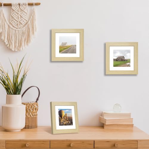 5x5 Picture Frame Set of 4 with Real Glass, Wall & Tabletop Display - Image 2
