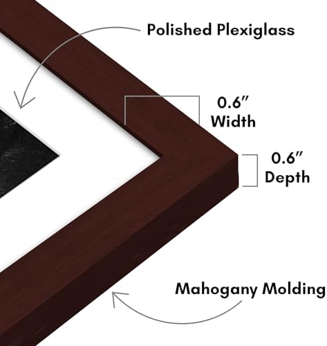 Americanflat 10x10 Picture Frame 5-Pack - Matted to 8x8 - Mahogany - Image 2