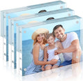 HOUSE DAY Acrylic Picture Frames 5x7, 3 Pack Magnetic 5x7 Picture Frame, Double Sided Clear 5 x 7 Photo Frame with Microfiber Cloth, Frameless FreeStanding 5x7 Frame Gift for Desktop Display by HOUSEDAY