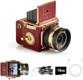 Vintage Digital Camera, 64MP 2.7K Retro Point and Shoot Camera with Autofocus, 2" IPS Waist-Level Screen & 16GB TF Card, 16X Zoom Compact Photography Camera for Beginners Red Vintage Decor by EJXHKNF