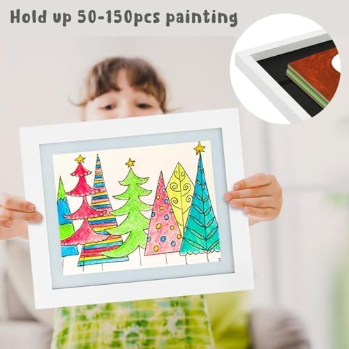 2 Pack 10x12.5 Front-Opening Kids Artwork Frames Changeable (White) - Image 5