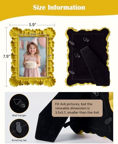 4x6 Yellow Resin Picture Frame for Home Office Gallery Wall Decor - Image 4