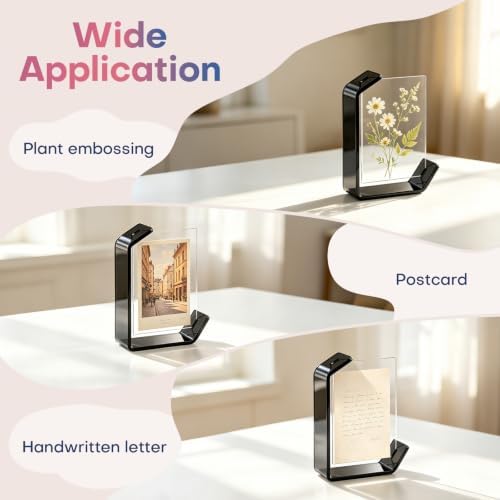 3.5x5inch L Shaped Acrylic Picture Frame, 2 Pack Double Sided Floating Photo Stand for Tabletop, Horizontal Vertical Display Holder Home Office Decor Family Wedding Anniversary, Black - Image 6