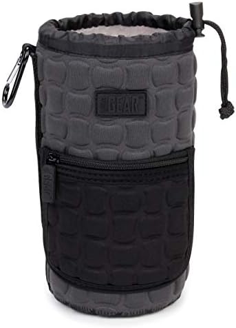 USA Gear FlexARMOR-X Large Lens Case Pouch with Deluxe Padded Neoprene Protection - Fits Camera Lenses up to 7.87" x 3.80", Drawstring Opening, Carabiner Clip, Zippered Storage Pocket by USAGEAR