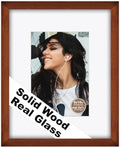 RPJC 8x10 Solid Wood Picture Frame Real Glass Cover Brown by RPJC
