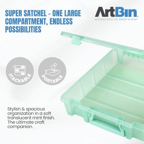 ArtBin 6955RJ Super Satchel 1-Compartment Box, Art & Craft Organizer, 1-Pack, Translucent Mint - Image 3