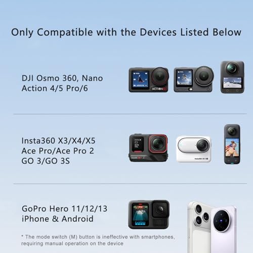 Bluetooth Camera Remote Control for GoPro, DJI, Insta360 Smartphones, Wireless Shooting Remote w Watch Strap & Lanyard, 50M Long Range, 40H Battery Life, One-Click Wake Up & Mode Switch - Image 4