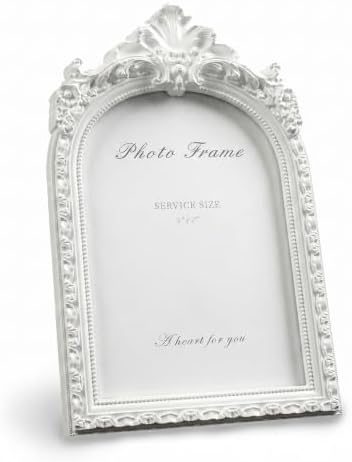 Cuspin 5x7 White Arched Picture Frame, Elegant Decorative Photo Frame by Cuspin