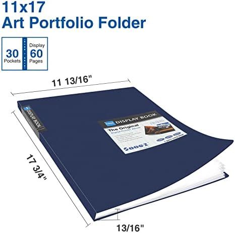 Sooez Art Portfolios 11x17", Portfolio Folder with 30 Pockets & Black Inner - Image 3