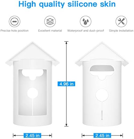 HOLACA Water-Proof Silicone Cover Protective Case for Ring Stick Up Cam Battery HD Security Camera(3rd Generation) - Anti-Scratch Protective Cover for Full Protection (White) - Image 5