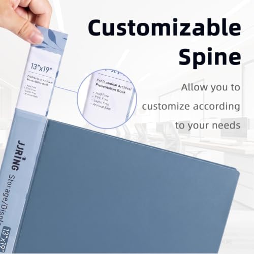11x14 Blue Art Portfolio Folder Displaying 48 Pages with Plastic Sleeves - Image 3