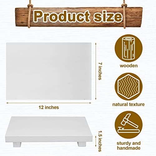 Nuogo Wood Pedestal Riser Stand for Kitchen Soap Tray,12 X 7 Inch,White - Image 7