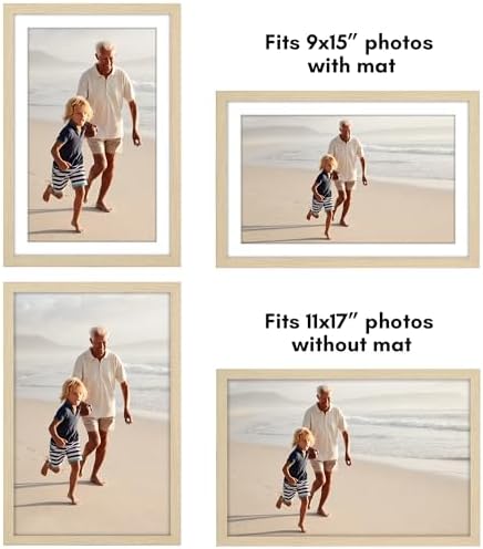 Americanflat 11x17 Picture Frame 5-Pack - Matted to 9x15 - Natural Oak - Image 4