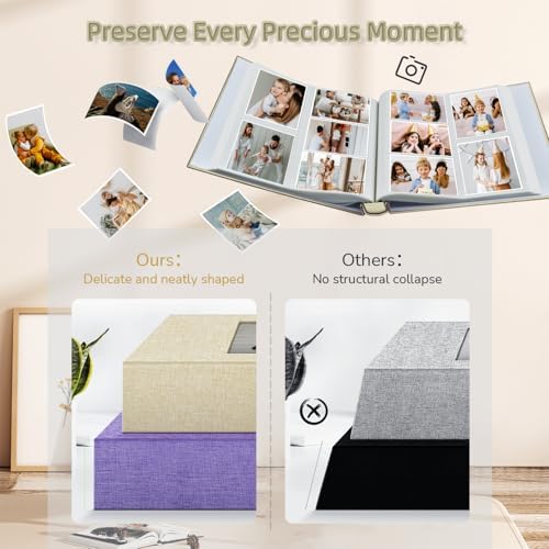 popotop Photo Album 4x6-600 Photos Photo Books with 600 Horizontal and Vertical Pockets,Linen Cover Albums for Family Wedding Anniversary Baby Vacation Pictures - Image 5
