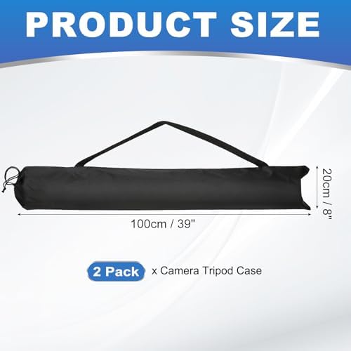 PATIKIL 39 x 8 Inch Tripod Carrying Case, 2 Pack Camera Tripod Carrying Bags Oxford Cloth Padded Bag for Camera Gear Mic Light Stand Sheet Music Photography Accessories, Black - Image 2