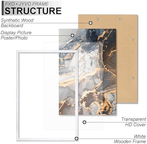 Fxojyvo 24x36 Picture Frame White Engineered Wood Wall Hanging - Image 3