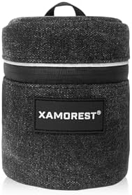 Camera Lens Case Lens Bag Compatible (3.15" x 3.15"(Canvas, Black)) by XAMOREST