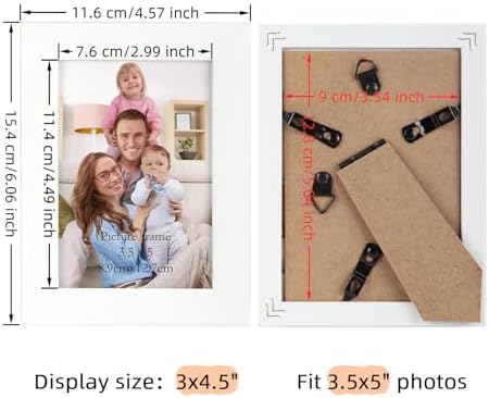 Giftgarden 12 Pack 3.5x5 Picture Frame White, 3.5 by 5 Photo Frames Bulk for Desktop Display or Wall Mount - Image 3